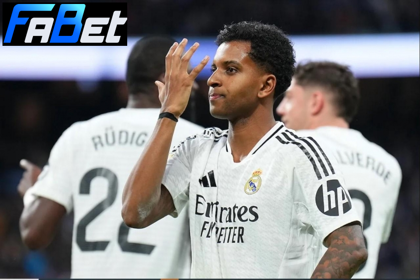 Rodrygo tỏa sáng với một cú đúp (Ảnh: Getty).